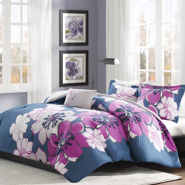 Shop Mi Zone Mackenzie Fuschia Printed Comforter Set Overstock