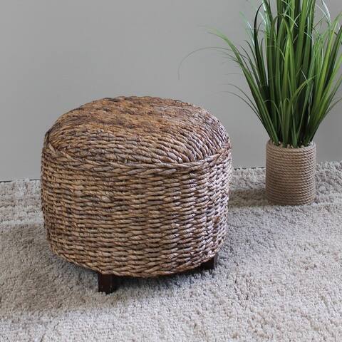 International Caravan Arizona 18-inch Woven Abaca Ottoman