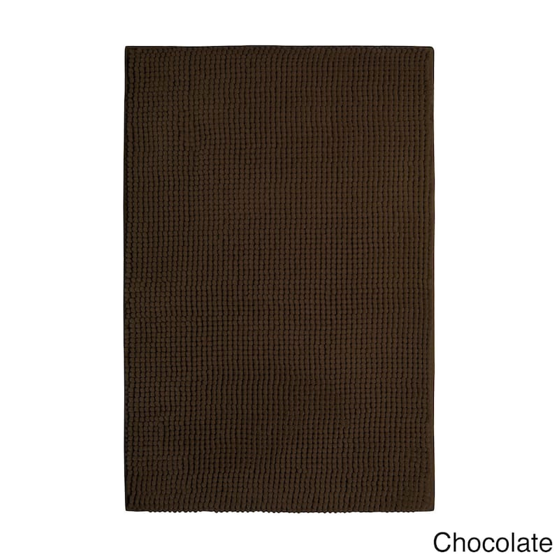 Plush Memory Foam Chenille Cushioned 17 x 24 in. Bath Mat w/ BounceComfort Technology