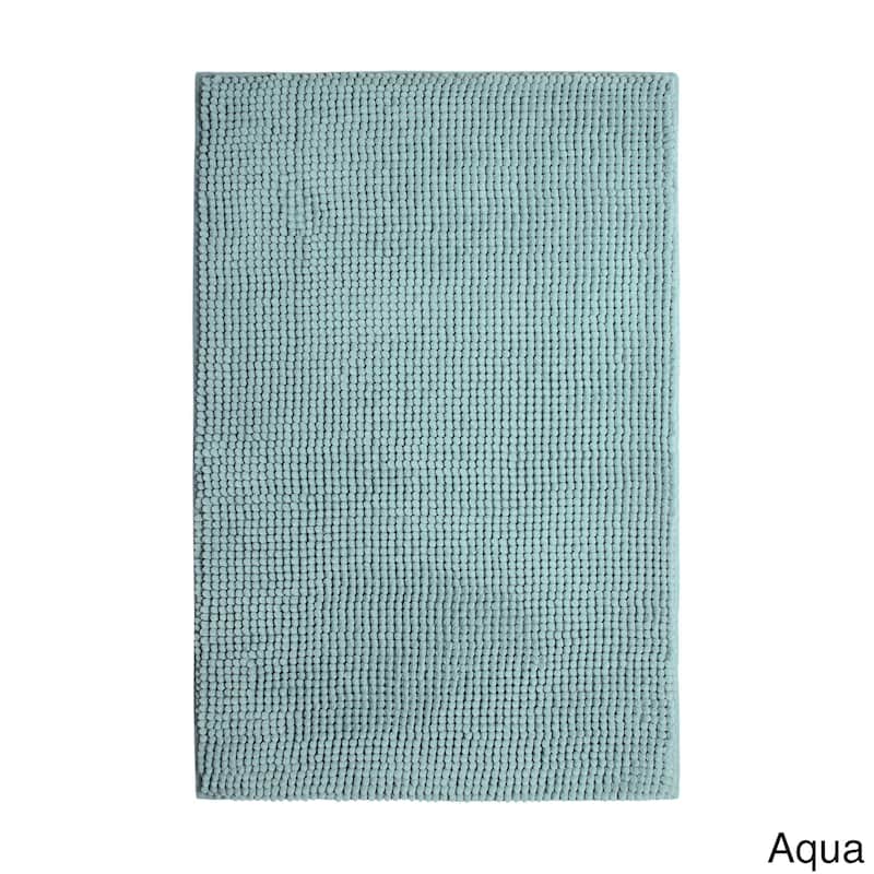 Plush Memory Foam Chenille Cushioned 17 x 24 in. Bath Mat w/ BounceComfort Technology