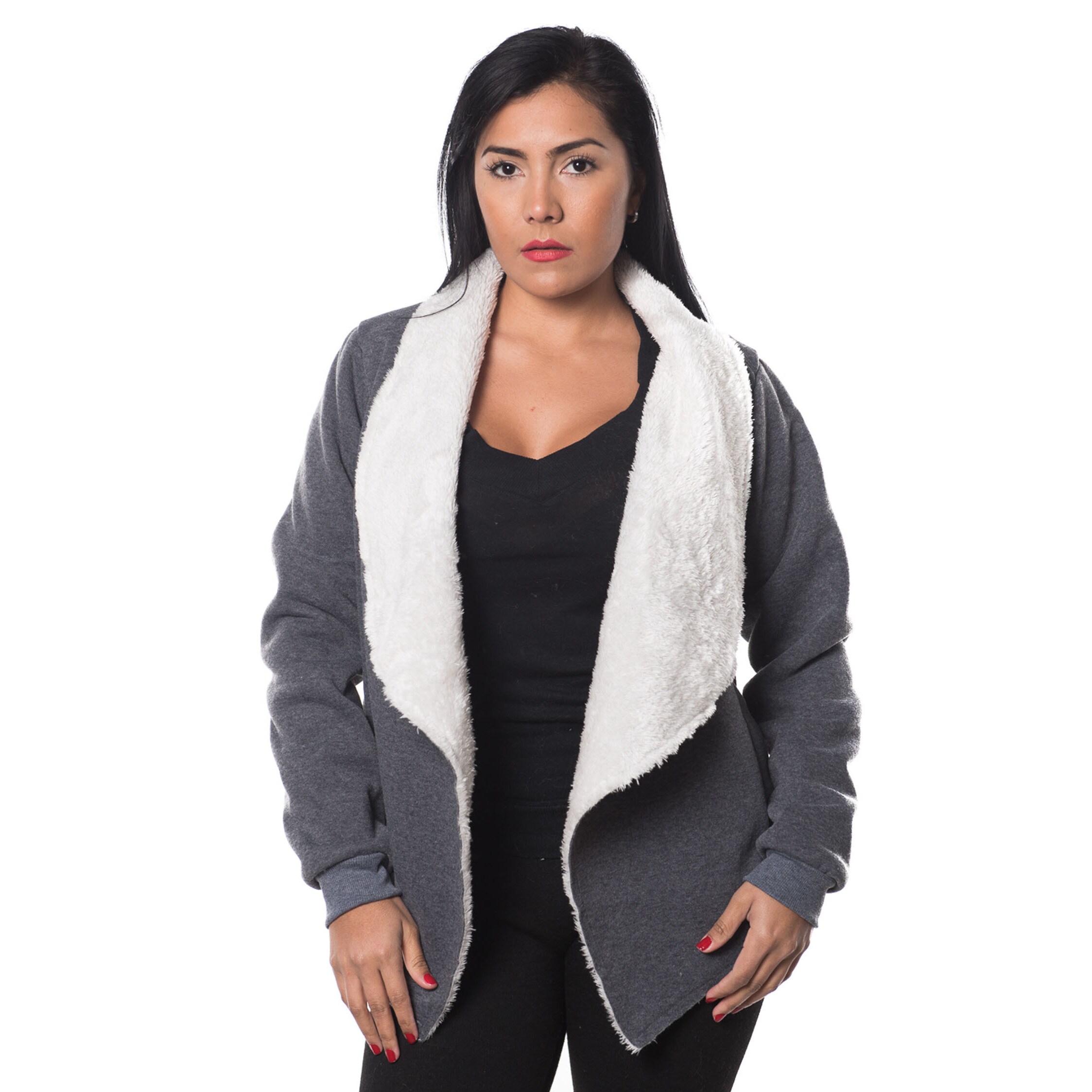 faux fur lined womens sweater