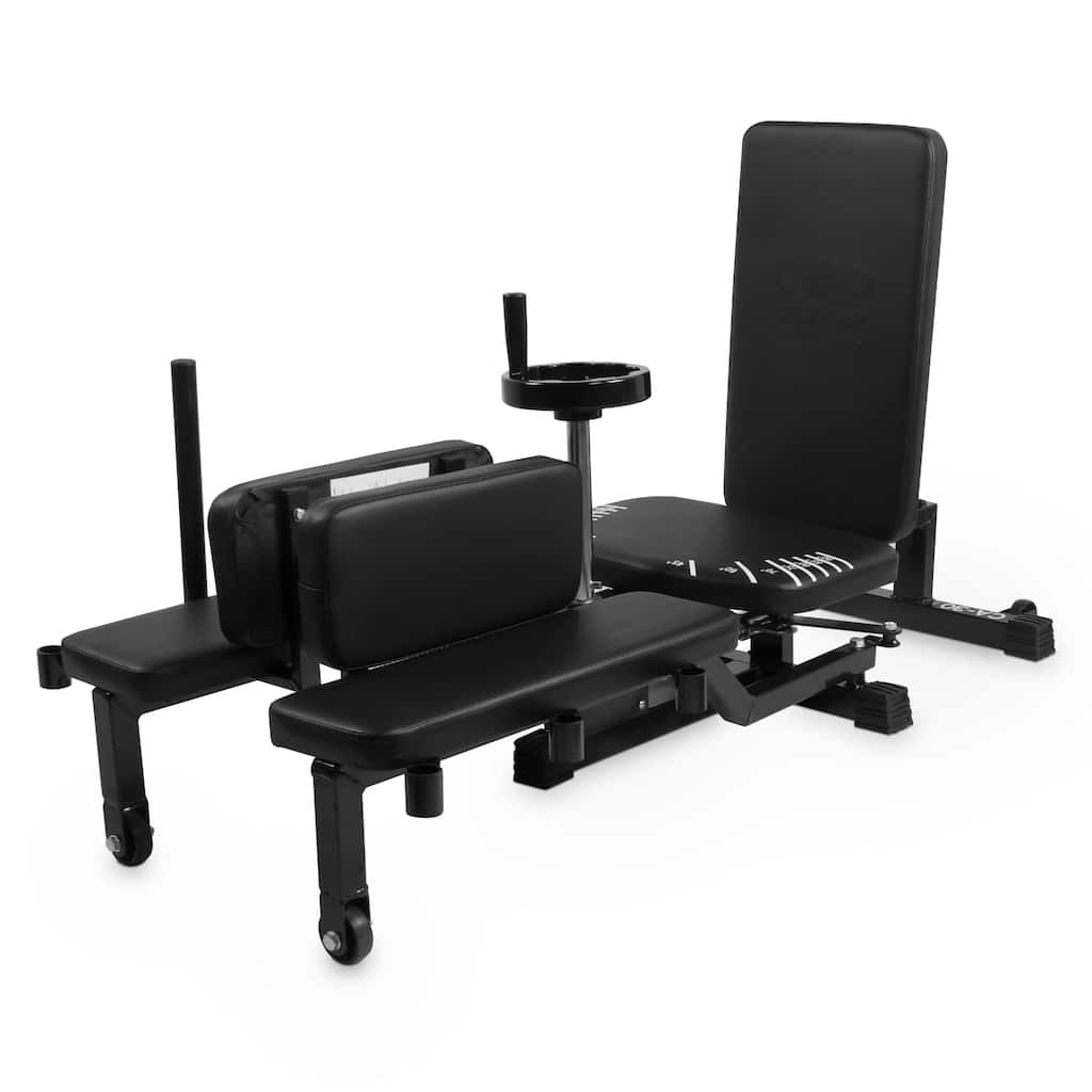 Valor Fitness CA-30 Leg Stretch Machine with Adjustable Grip Handle, Wheel Crank, and Adjustable Back Pad