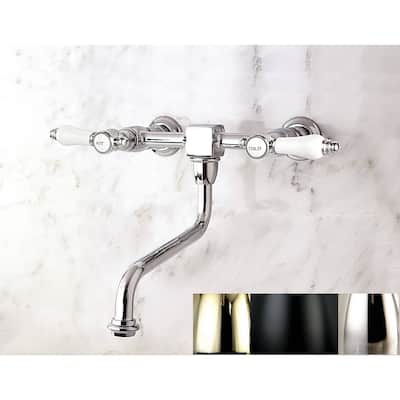 Vintage Porcelain Wall-mount Vessel Bathroom Faucet