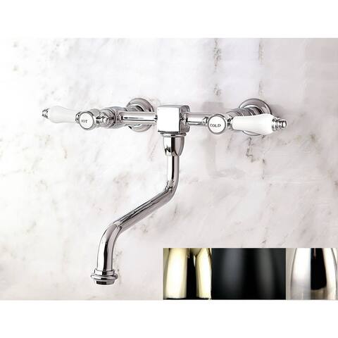 Vintage Porcelain Wall-mount Vessel Bathroom Faucet