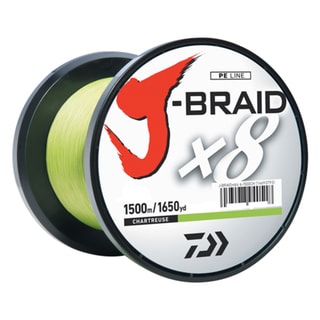 Daiwa J-Braid Chartreuse 8 lbs Tested 1650 Yards/1500m Filler Spool Braided Line