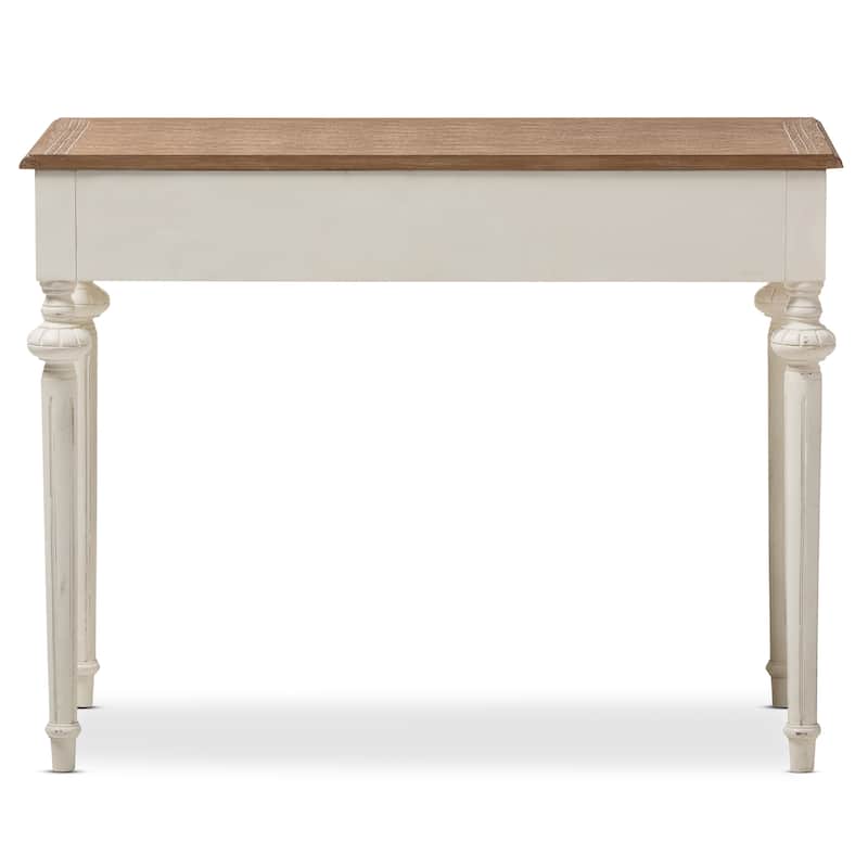 The Gray Barn Keene French Provincial Weathered Oak and Whitewash Writing Desk