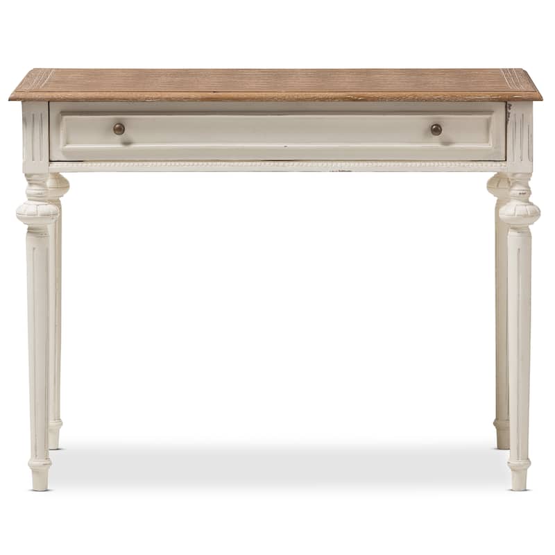 The Gray Barn Keene French Provincial Weathered Oak and Whitewash Writing Desk