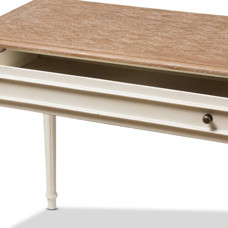 The Gray Barn Keene French Provincial Weathered Oak and Whitewash Writing Desk