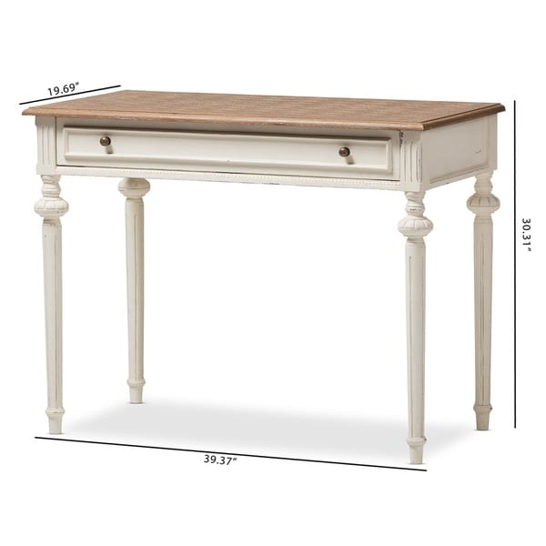 whitewashed writing desk