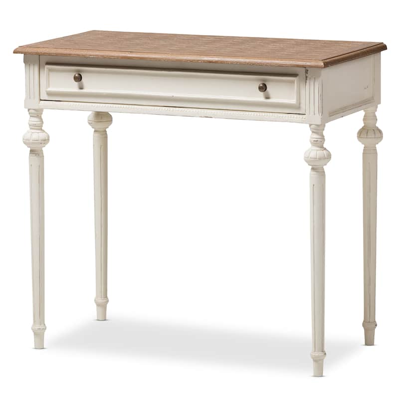 The Gray Barn Keene French Provincial Weathered Oak and Whitewash Writing Desk