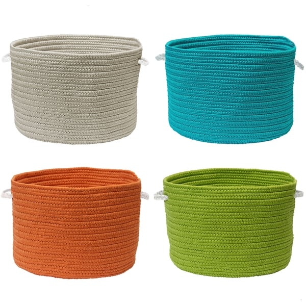 slide 1 of 6, Colonial Mills Kanter Simple-Solids Small 10 x 10 x 8 Storage Basket With Accent Handles