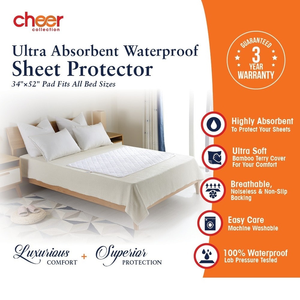 Cheer Collection Mattress Topper Pad and Mattress Protector - Twin