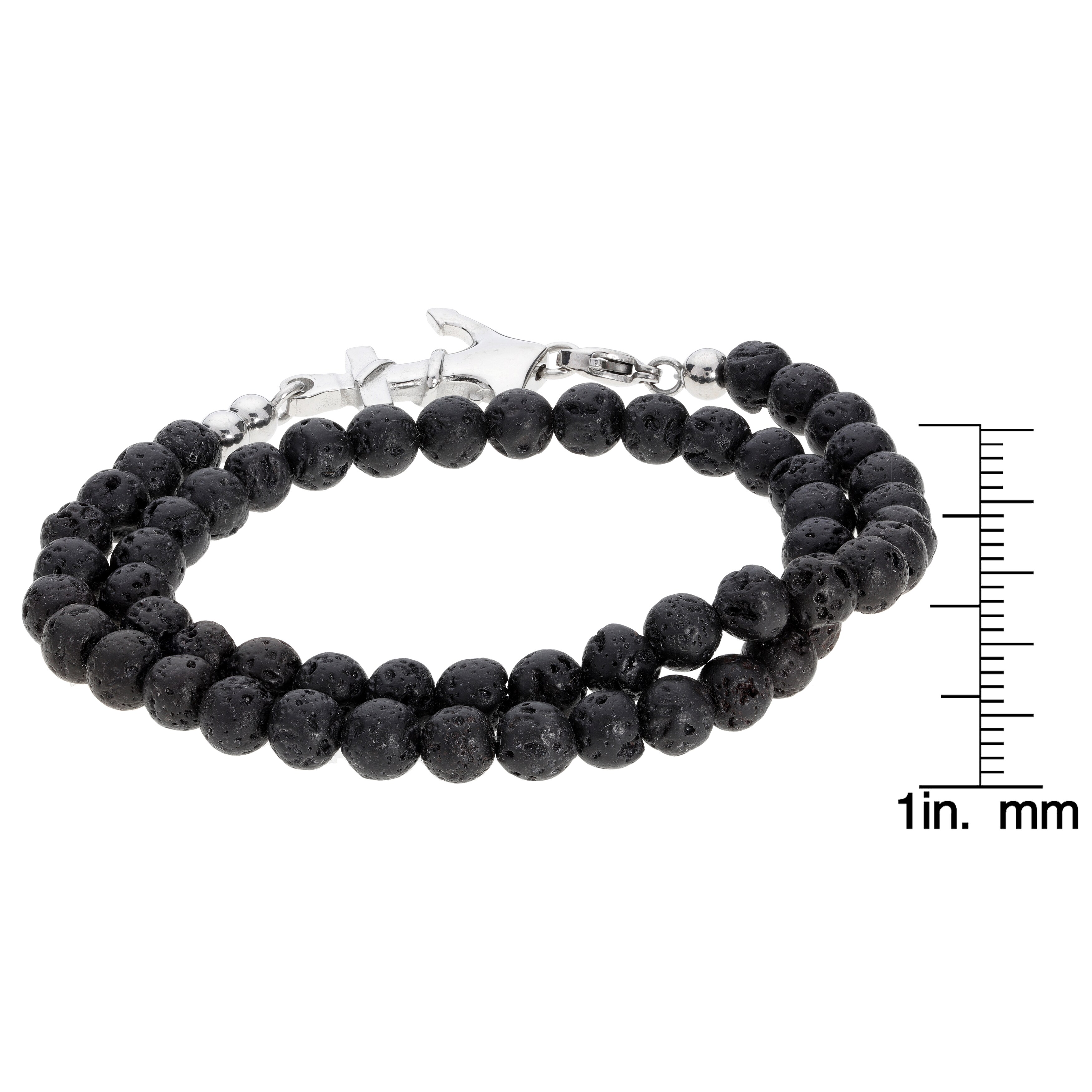 Men S Stainless Steel Lava Beads Wrap Bracelet Men S Stainless Steel Lava Beads Wrap Bracelet