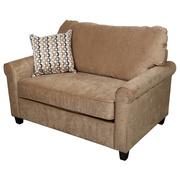 Porter Lily Tan Twin Sleeper Sofa With Woven Accent Pillow Porter Lily Tan Twin Sleeper Sofa With Woven Accent Pillow