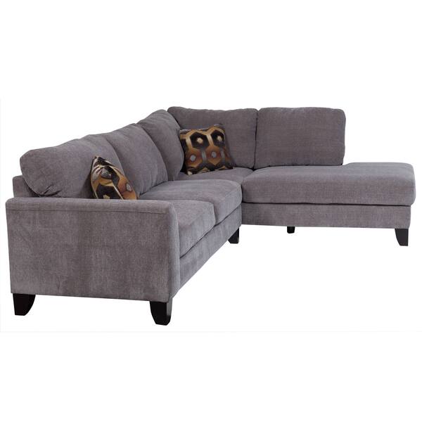 Porter Monza Grey Chenille Sectional Sofa With Optional Porter Monza Grey Chenille