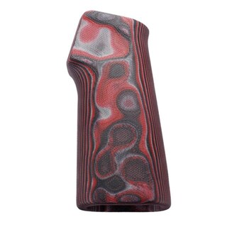 Hogue AR15/M16 15 Degree, Vertical No Finger Groove Grip Smooth, G10 G-Mascus, Red Lava