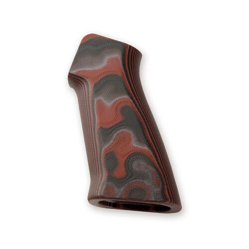 Hogue AR-15 No Finger Grooves, Grip Smooth G10 Red Lava