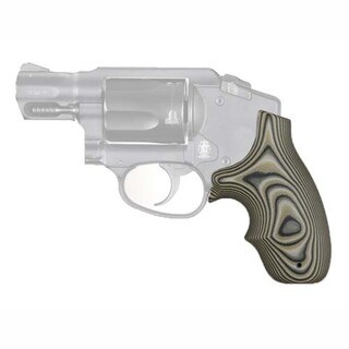 Hogue S&W J Frame Round Butt Grip Bantam, Finger Grooves, Smith G-10 G-Mascus Green