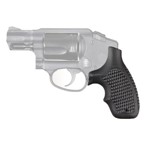 Hogue S&W J Frame Round Butt Grip Bantam, Finger Groove, Pirahna G10 Solid Black
