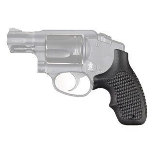 Hogue S&W J Frame Round Butt Grip Bantam, Finger Groove, Pirahna G10 Solid Black