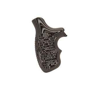 Hogue S&W J Frame Round Butt Grip Bantam, Finger Groove, Pirahna G10 G-Mascus Black-Gray