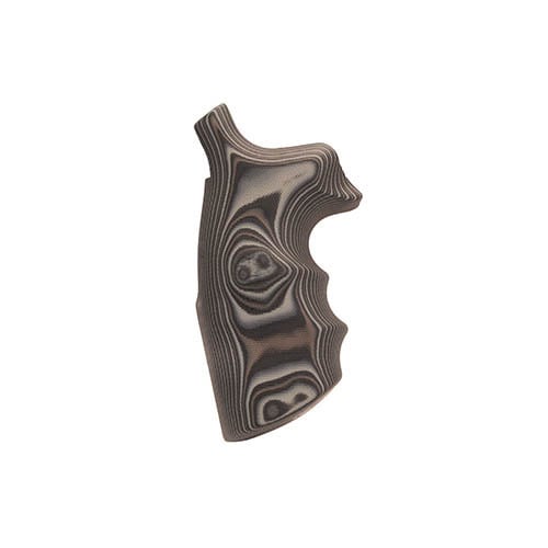 Hogue S&W N Frame Round Butt Grips Convert Finger Grooves, Smooth G-10 G-Mascus Black/Gray