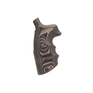 Hogue S&W N Frame Round Butt Grips Convert Finger Grooves, Smooth G-10 G-Mascus Black/Gray