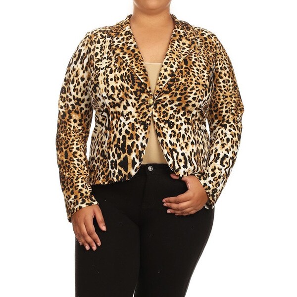 plus size cheetah print jacket