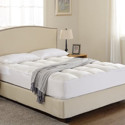 Cheer Collection Microplush Luxurious Alternative Down Mattress Pad, Topper and Protector