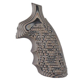 Hogue S&W K/L Frame Round Butt Grips Convert, Finger Grooves, Piranha G-10, G-Mascus Dark Earth