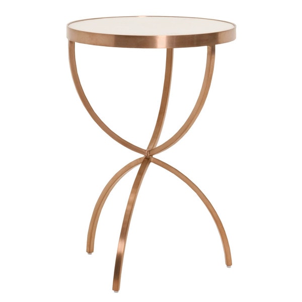 Gray Manor Mia Brushed Rose Gold Accent Table Free Shipping Gray Manor Mia Brushed Rose Gold Accent Table