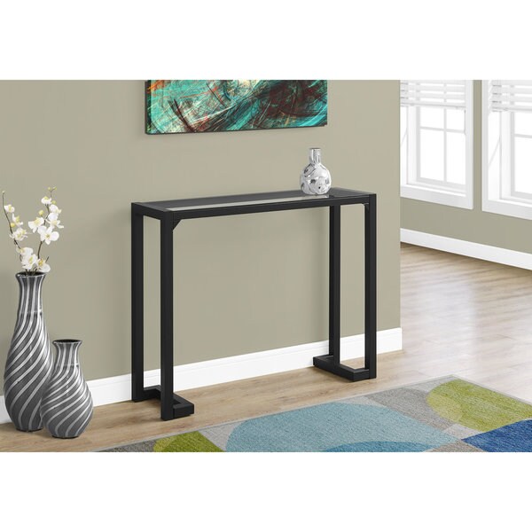 Shop Black Metal and Glass Rectangular Accent Table - Free ...