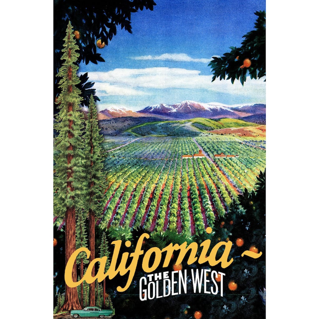 Marmont Hill - 'Travel Poster California' Painting Print on Wrapped Canvas - Multi-Color