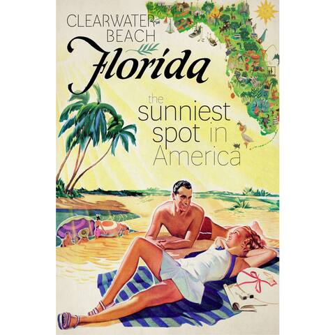 Marmont Hill - Handmade Travel Poster Florida Print on Wrapped Canvas