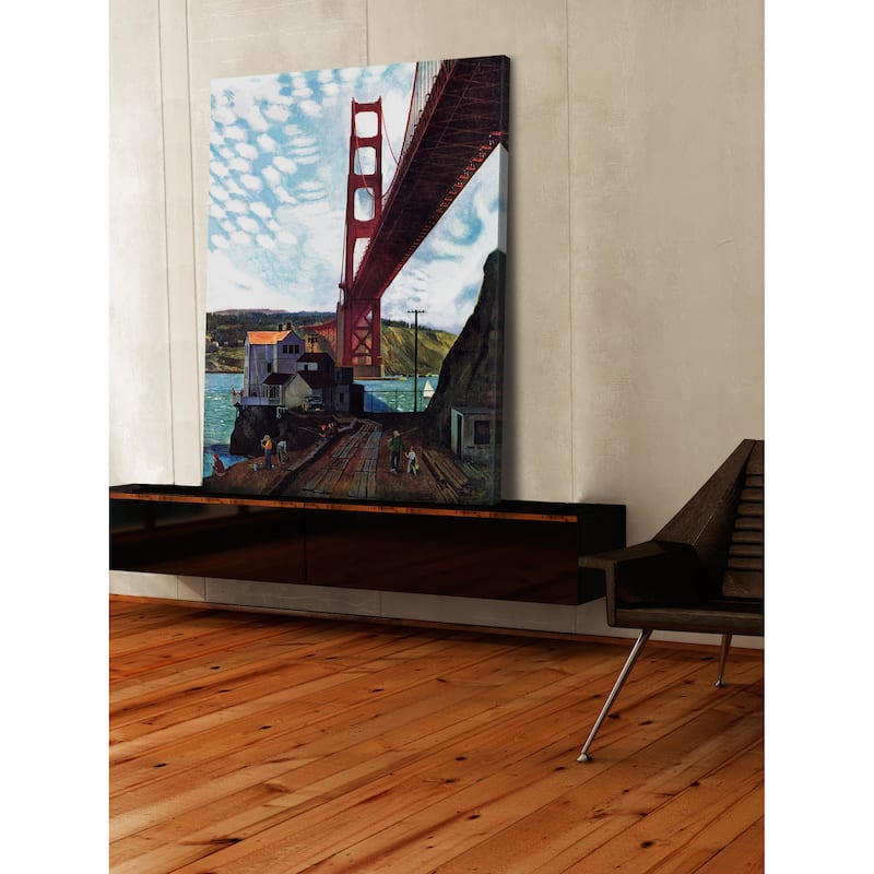 Marmont Hill - 'Under the Bridge' Painting Print on Wrapped Canvas - Multi-Color