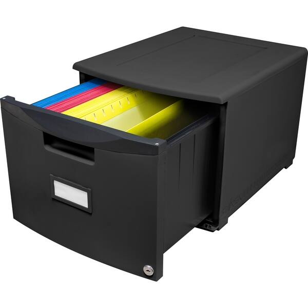 Shop Storex Black 1 Drawer Mini Locking File Cabinet On Sale