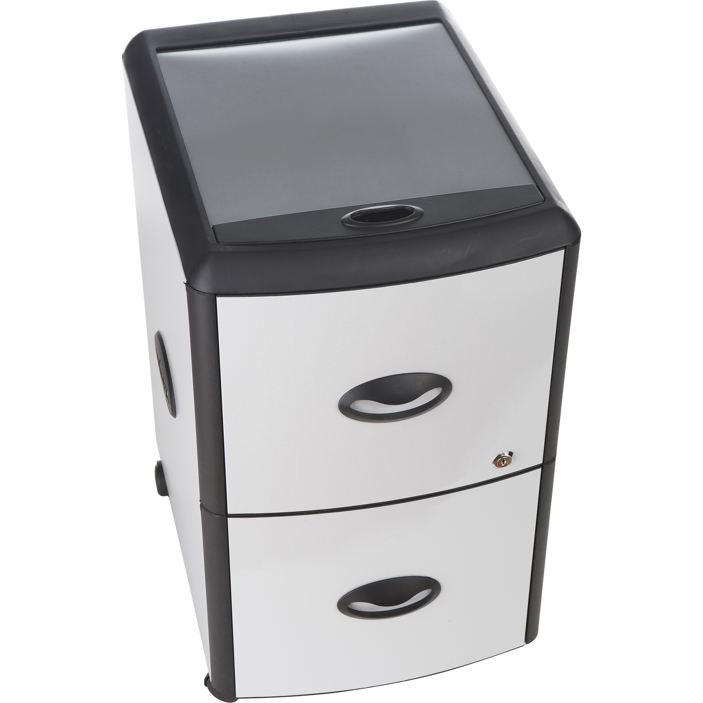 All Steel Lock And Key Black Teal Storex Plastic 2 Drawer Mobile File Cabinet Office Furniture Accessories Vertical File Cabinets