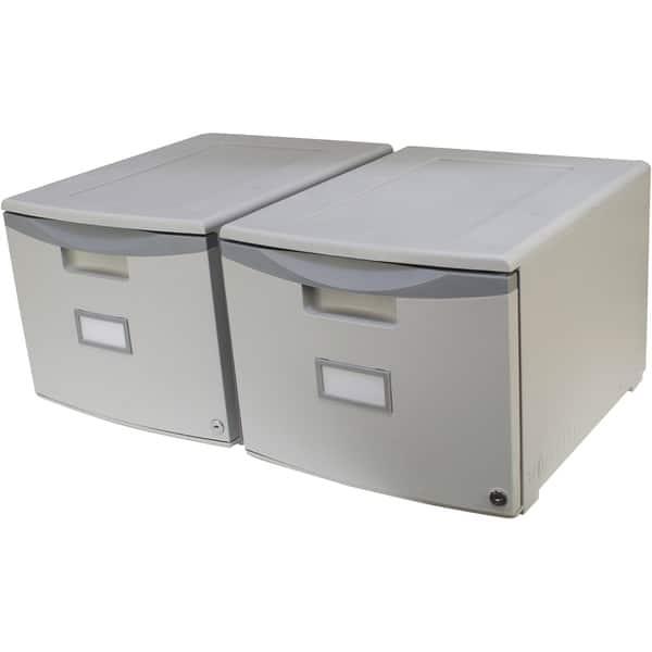 Shop Storex Single Drawer Mini File Cabinet With Lock Gray Set