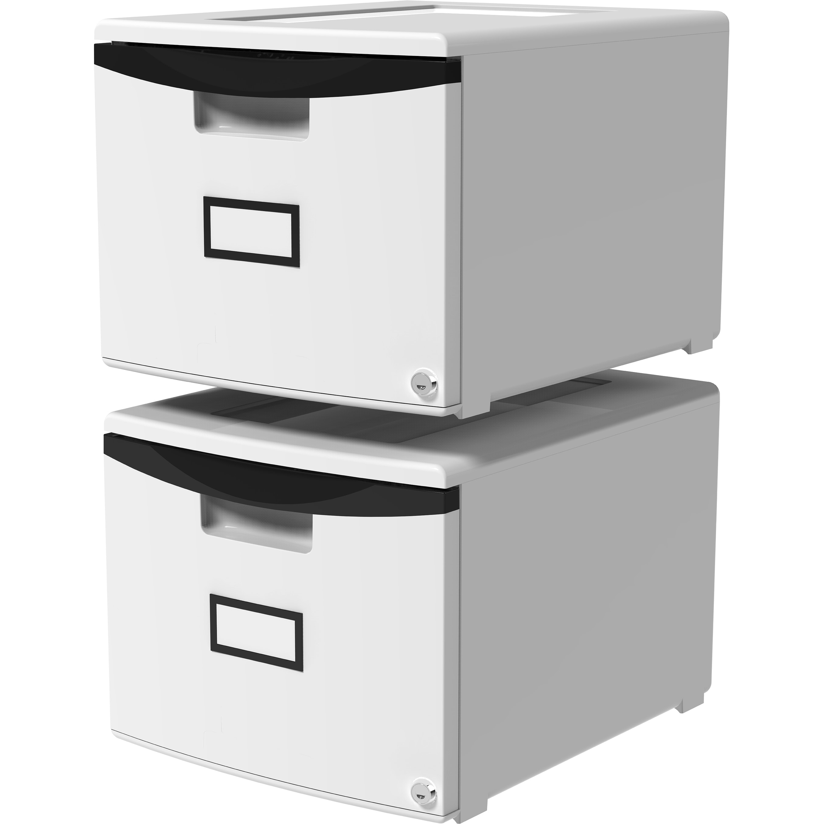 Shop Storex Single Drawer Mini File Cabinet With Lock Grey Black 2 Pack On Sale Overstock 14038574