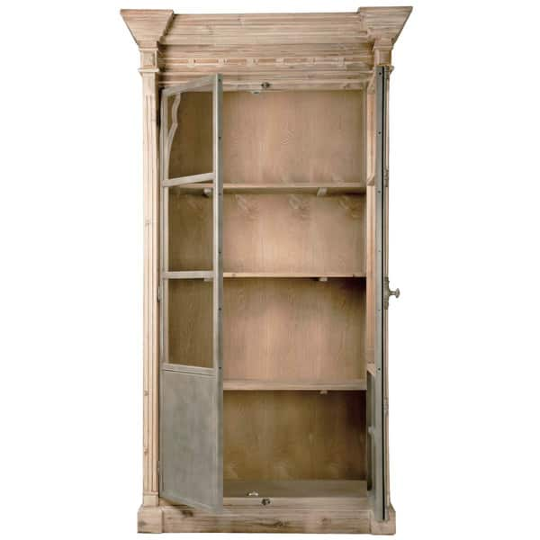 Shop Gray Manor Nelson Smoke Grey Pine Wood And Steel Display