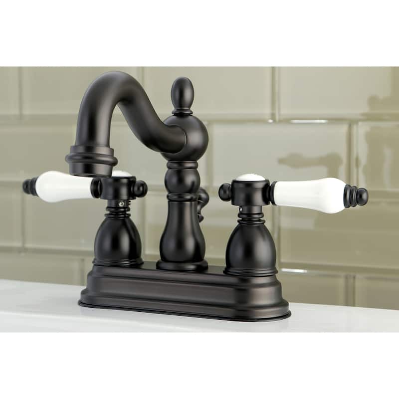Kingston Brass Victorian Porcelain Handles Bathroom Faucet