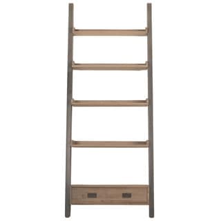 Gray Manor Gilbert Smoke Gray Pine and Steel Bookshelf