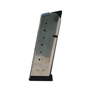 Mecgar 1911 Officer, .45 ACP, Nickel, 7 Round High Cap
