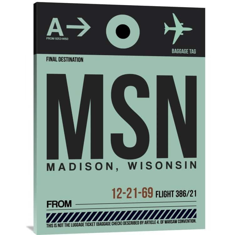 Naxart Studio 'MSN Madison Luggage Tag I' Stretched Canvas Wall Art