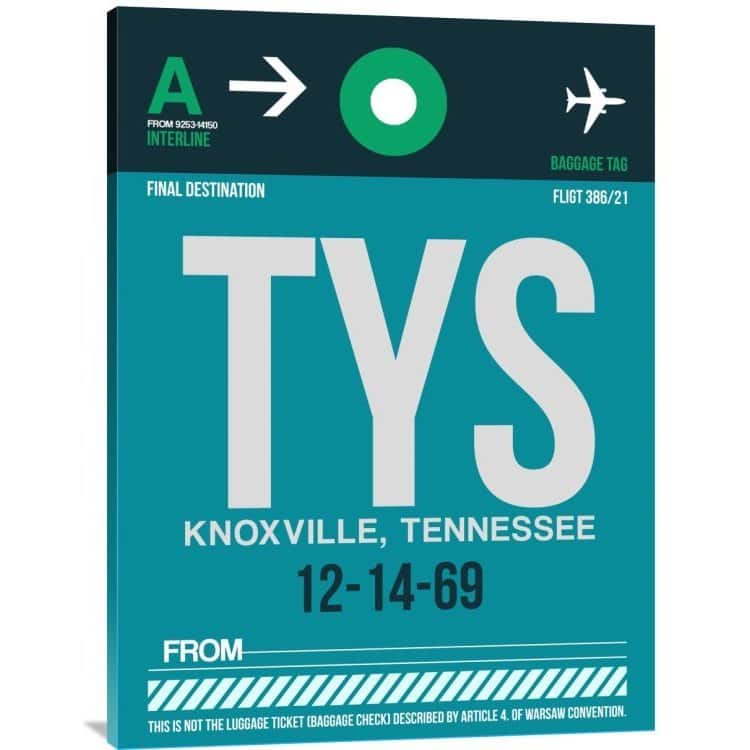 Naxart Studio 'TYS Knoxville Luggage Tag II' Gallery-wrapped Canvas Wall Art