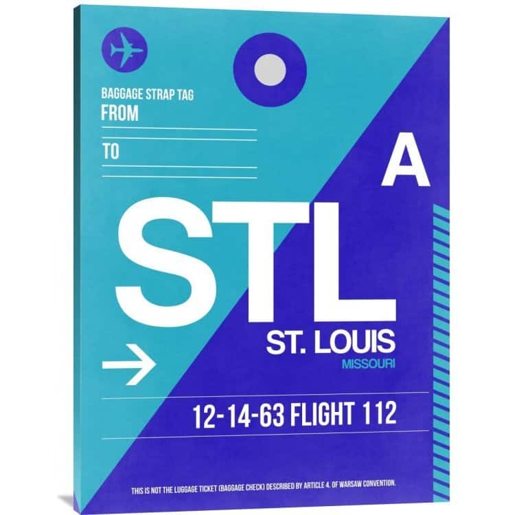 Naxart Studio 'STL St. Louis Luggage Tag II' Stretched Canvas Wall Art