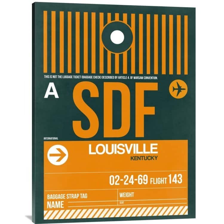 NAXART Studio 'SDF Louisville Luggage Tag I' Stretched Canvas Wall Art