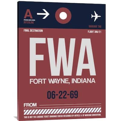 Naxart Studio 'FWA Fort Wayne Luggage Tag II' Stretched Canvas Wall Art