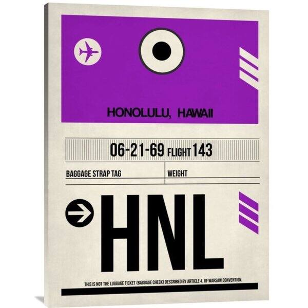 Naxart Studio 'HNL Honolulu Luggage Tag I' Stretched Canvas Wall Art