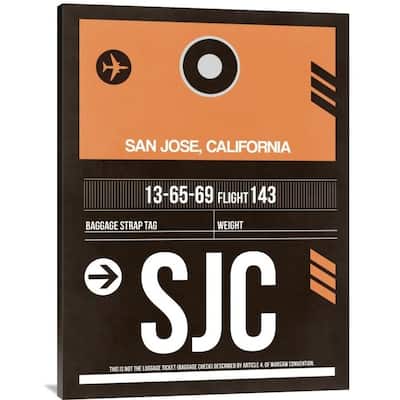 Naxart Studio 'SJC San Jose Luggage Tag II' Multicolored Stretched Canvas Wall Art
